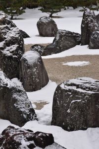 金剛峰寺の中庭の冬景色