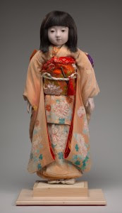 Hôryȗsai, Miss Chosen, 1927, Gofun, cloth, wood, silk, human hair, 33 1/2 inches tall, Gift of Denny and Frances Gulick, Brauer Museum of Art, 2013.