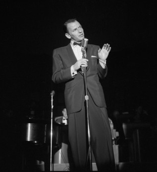 Frank Sinatra performs at the Sands in Las Vegas, Nevada in 1953. CREDIT: Las Vegas News Bureau.  